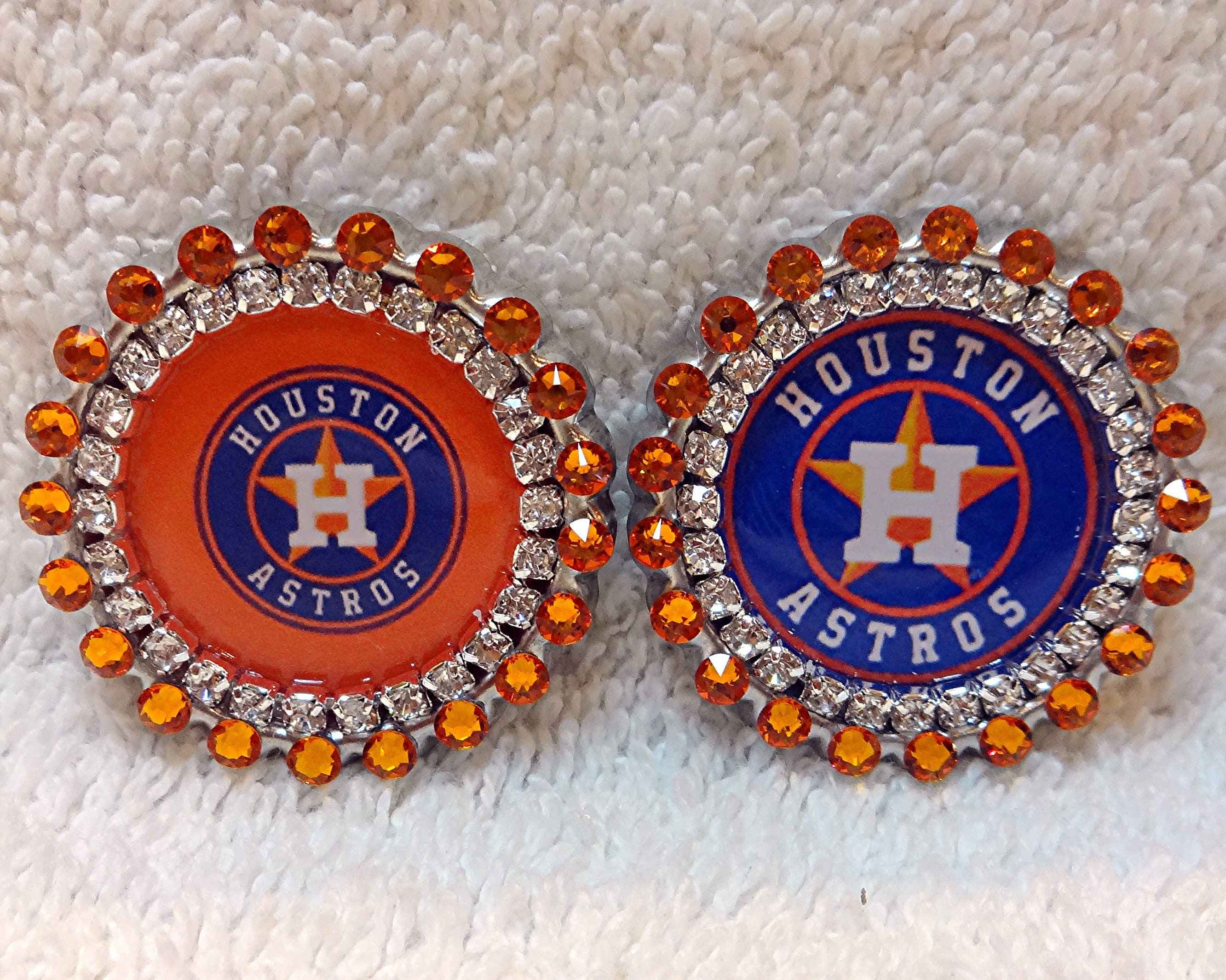Houston Astros Pin Swarovski Orange Rhinestone Baseball Pin Etsy
