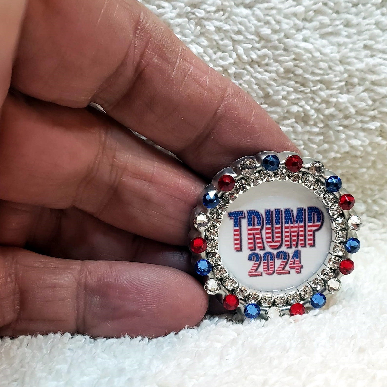 Patriotic Trump 2024 Pin Swarovski Rhinestone Trump American | Etsy
