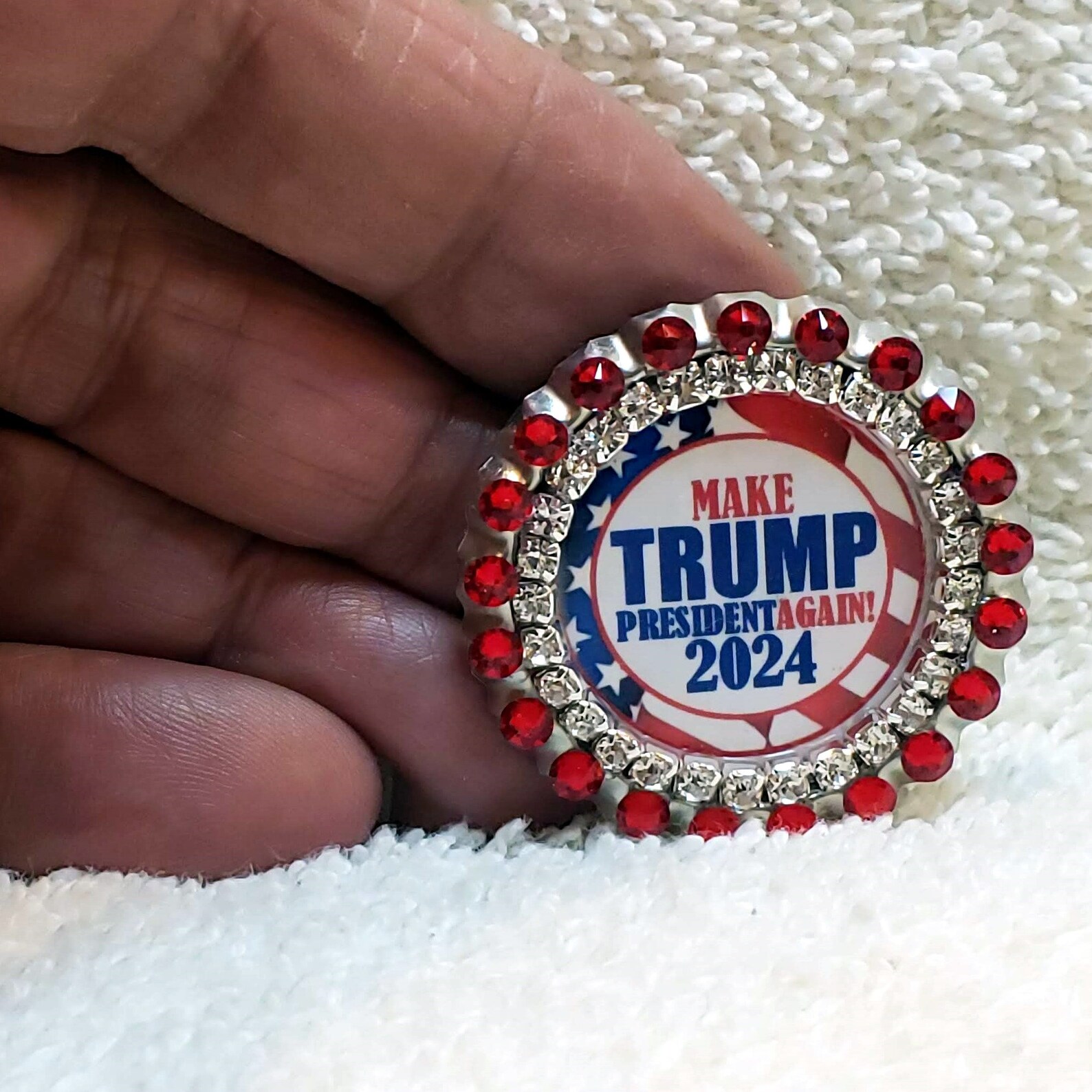 Trump 2024 Pin Make Trump President Again Swarovski Etsy