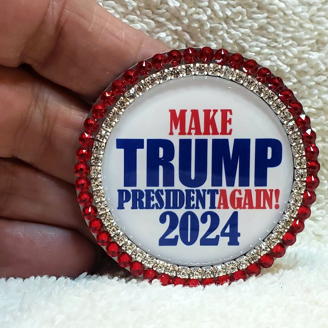 Trump 2024 Pin Make Trump President Again Swarovski Etsy
