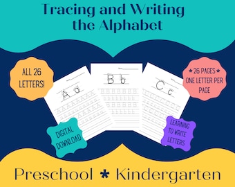 Alphabet Letter Tracing and Writing Printable Practice Pages