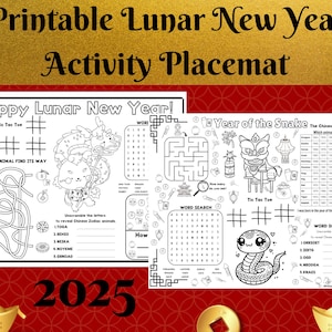 Chinese New Year Printable Activity Placemat