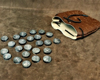 Viking runes set, made from horn, elder Futhark, pagan fortune telling, divination system