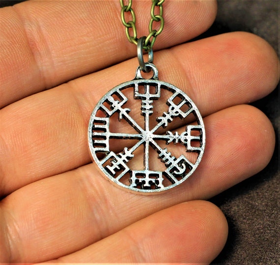 Vegvisir Viking runic compass pendant Icelandic necklace | Etsy