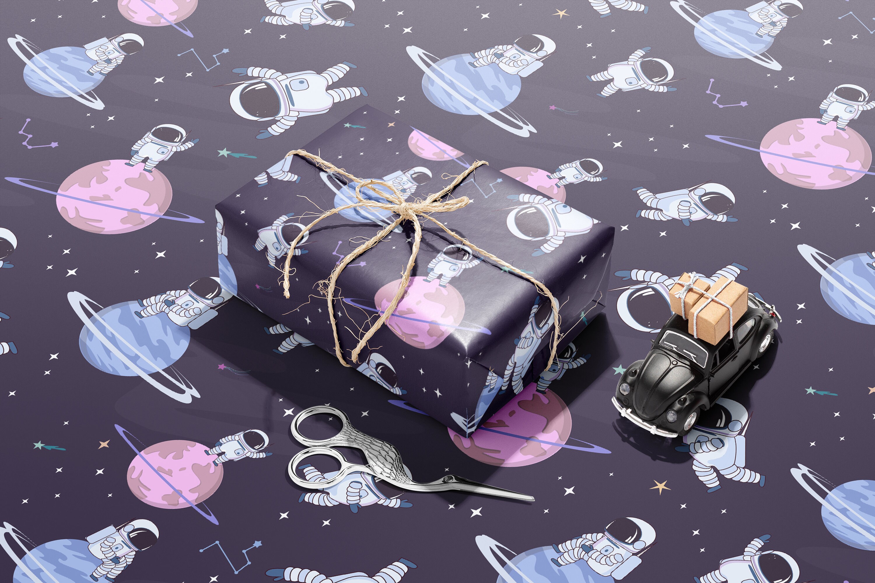 Space Themed Wrapping Paper Astronaut Wrapping Paper Etsy