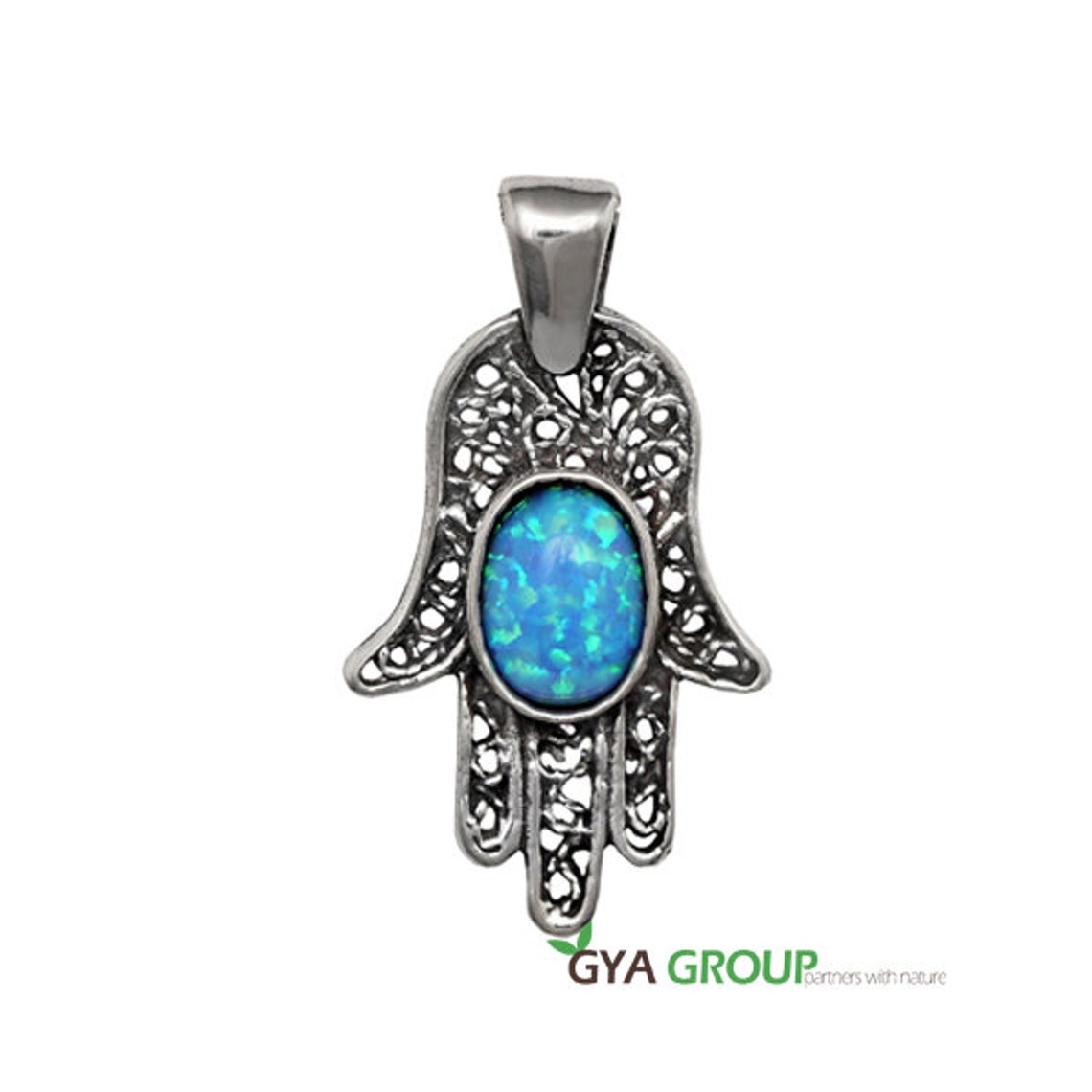 A Stunning 925 Sterling Silver Hamsa Pendant With Etsy