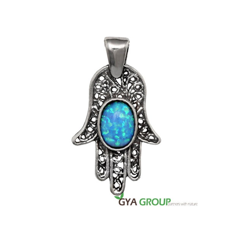 A Stunning 925 Sterling Silver Hamsa Pendant With Etsy