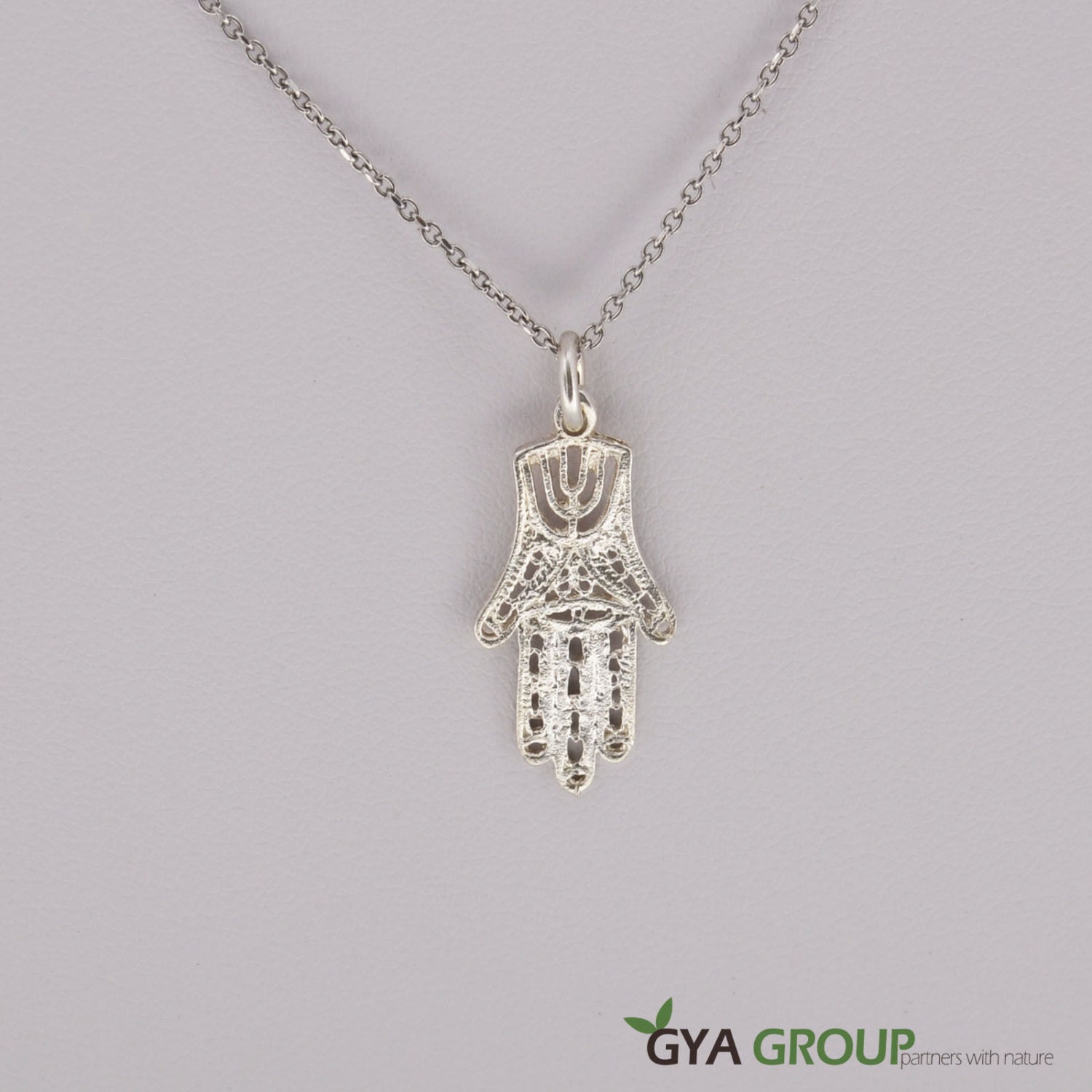 A Stunning 925 Sterling Silver Hamsa Pendant With Menorah | Etsy