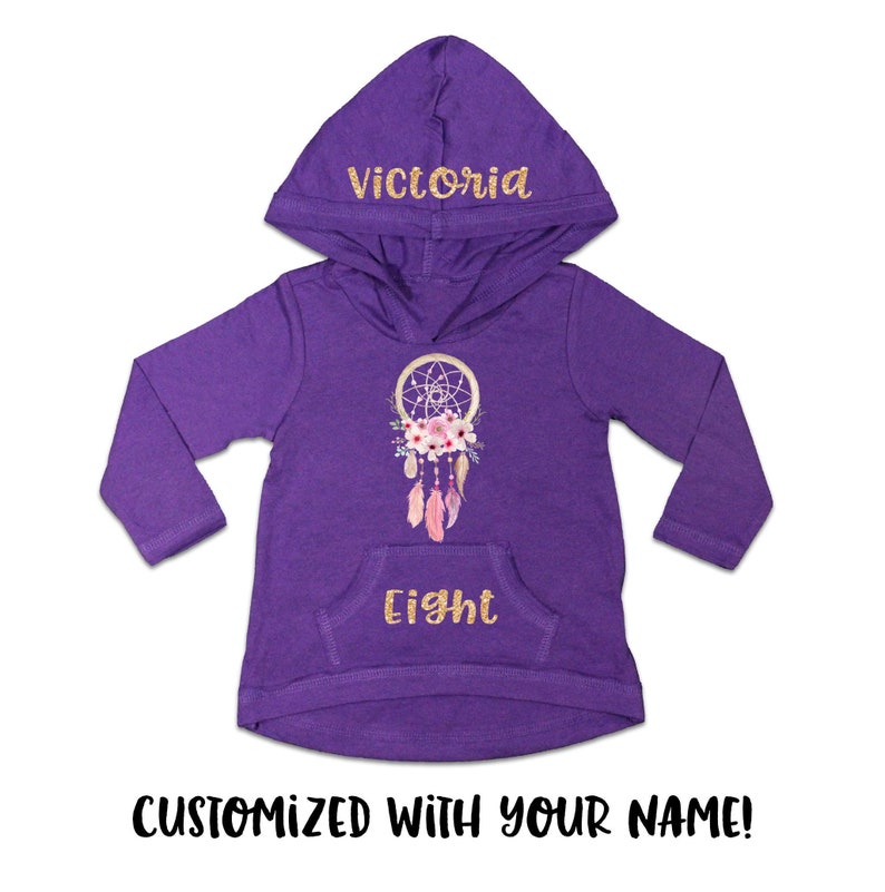 Dreamcatcher 8th Birthday Boho 8th Birthday Shirt Toddler Girls 8th Birthday Hoodie Eight Hoodie 8th Birthday Long Sleeve Tee