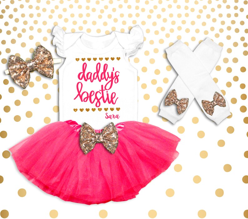 Daddy/'s Bestie Shirt Father/'s Day Girl/'s Father/'s Day Outfit Father/'s Day Set Father/'s Day Outfit,Baby Girl Father/'s Day Set