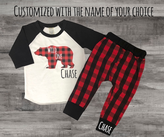buffalo plaid first birthday outfit
