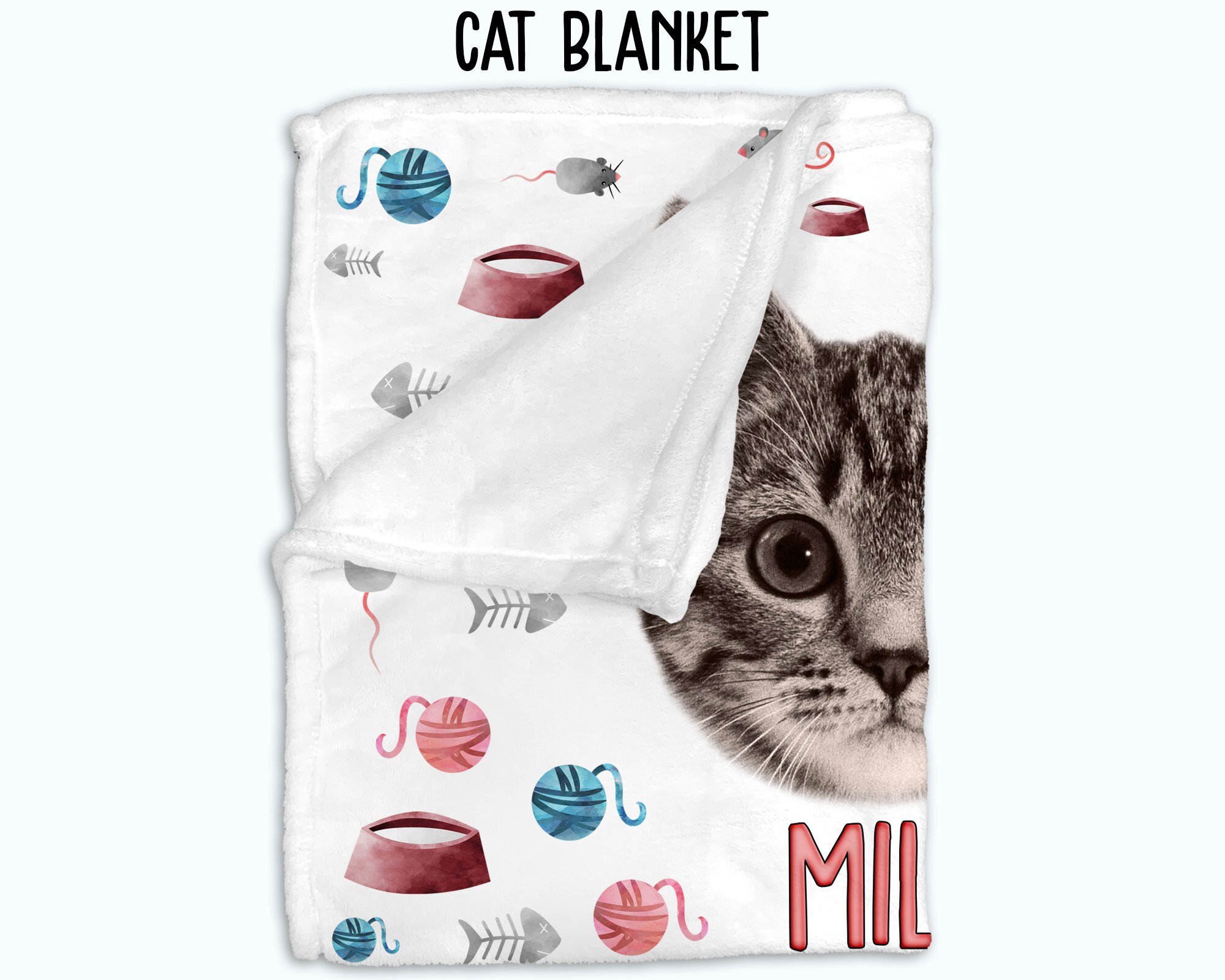Personalized Cat Blanket Custom Photo Blanket Pet Blanket Etsy