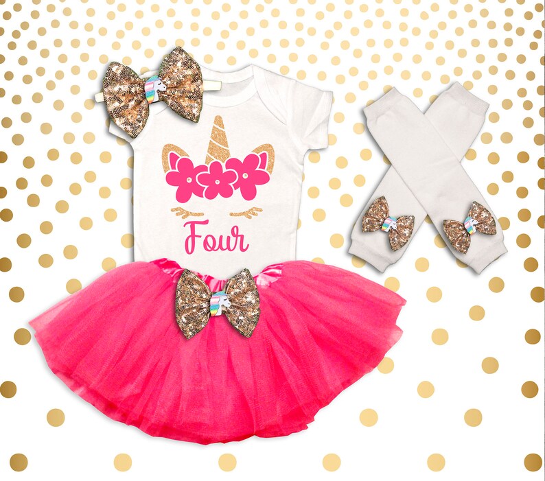 unicorn 4th birthday outfit
