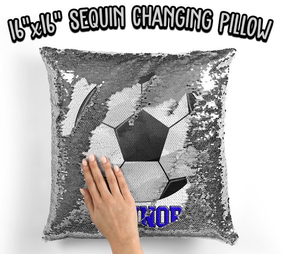 sequin soccer pillow