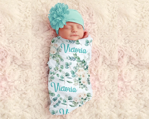 etsy personalized swaddle blanket