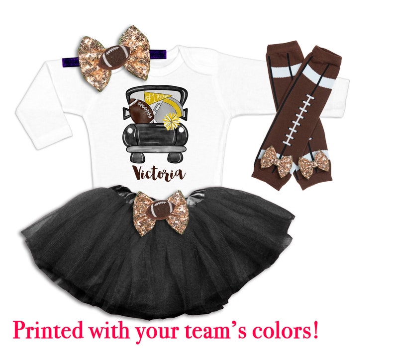 Baby Girl Football Tutu Baby Girls Football Outfit Girls Football Season Shirt Tutus and Touchdowns Sunday Football Outfit Football Season