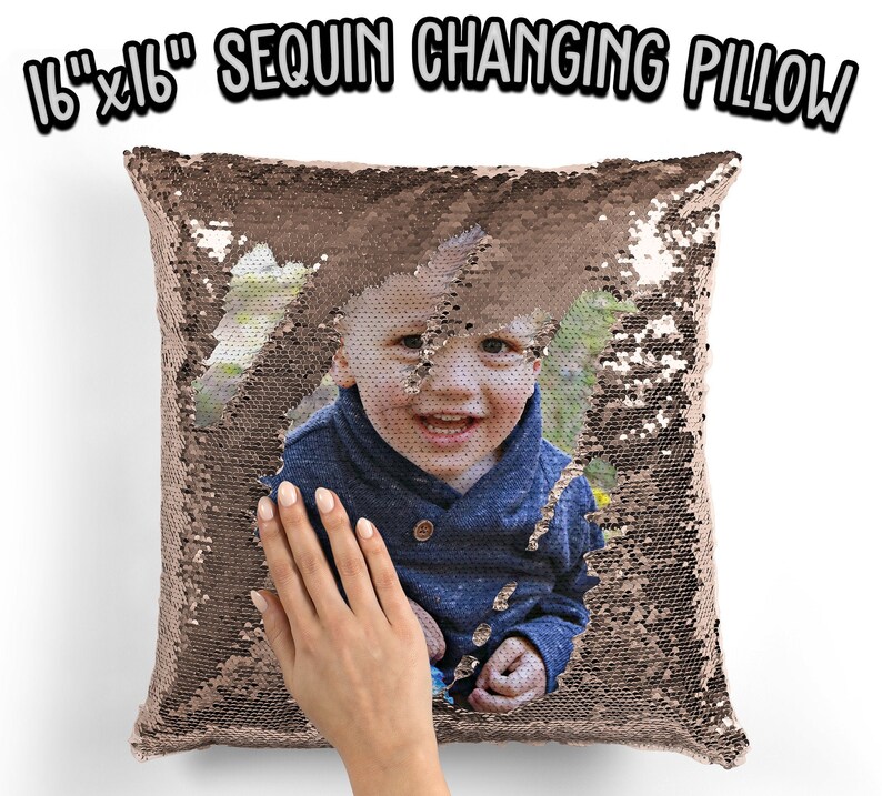 Personalized Magic Pillow Customized with Any Picture Sequin Etsy