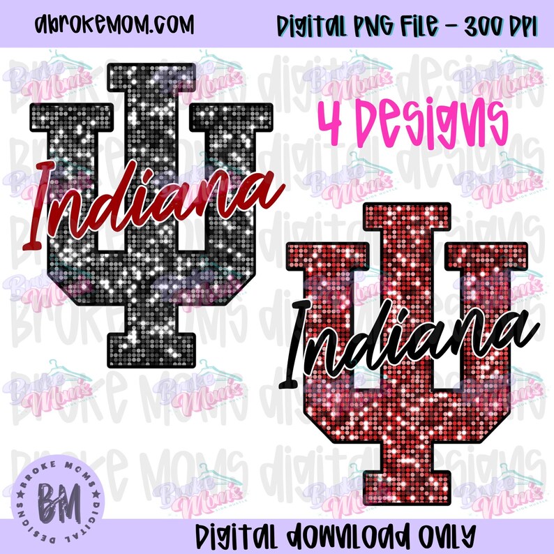 Indiana Script Flag Indiana Hoosiers Png | Sequins Indy Indiana PNG | University of Iu ...