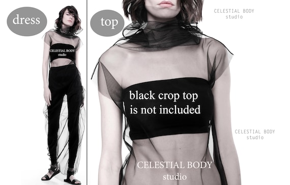 black sheer overlay top