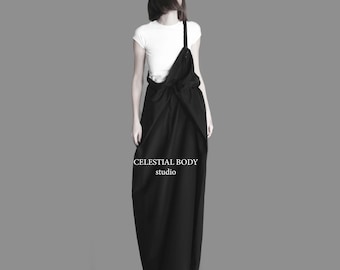 Avant garde Black pinafore skirt. Avant garde clothing