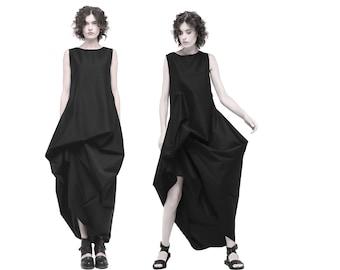 Avant garde dress. Asymmetrical black dress. Avant garde clothing for women