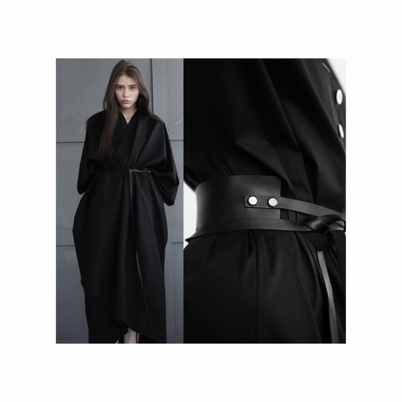 black kimono style dress
