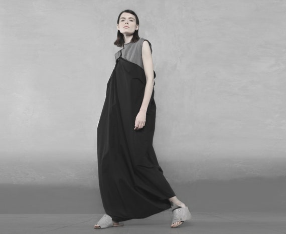 Harem Overall Pants With Single Leather Japanese Style Drop