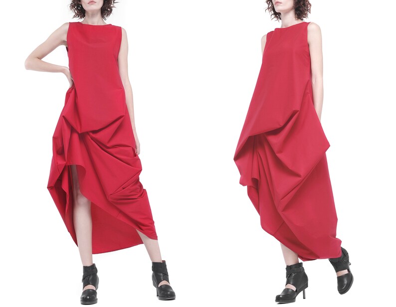 Loose Asymmetrical Parachute Dress Lagenlook Pinafore Etsy