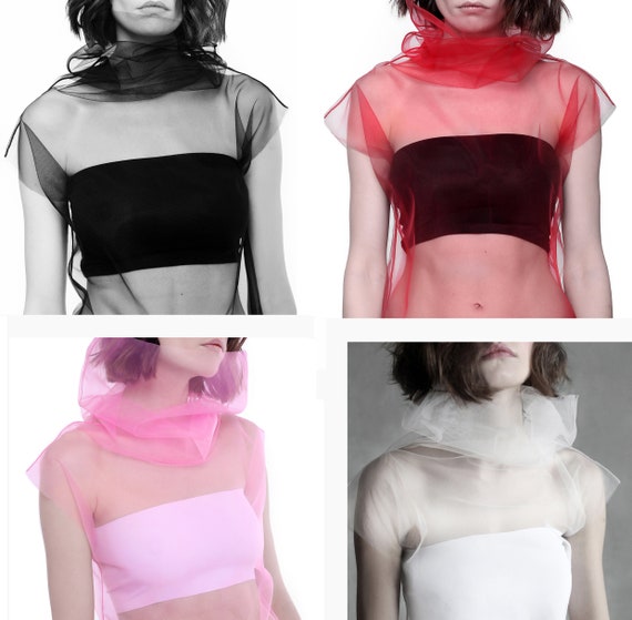 Extravagant Sheer Turtleneck Top Avant Garde Clothing Black Extravagant Sheer Turtleneck Top Avant Garde Clothing Black