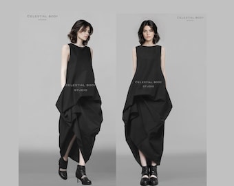 Japanisches Avantgarde-Kleid. Avantgarde Kleidung für Frauen