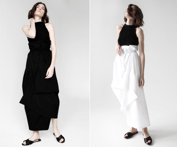 Avant Garde Wrap Skirt Extravagant Draped Skirt Etsy