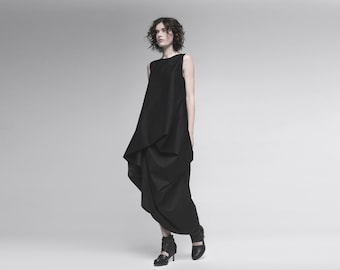 Avant-Garde Black Maxi Dress