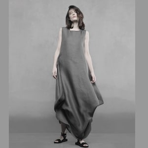 Grey linen dress