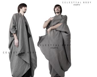 Avant garde linen kimono cardigan for men. Avant garde clothing. Kimono duster