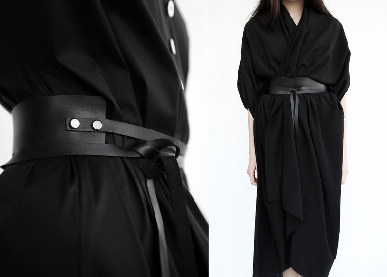black kimono style dress