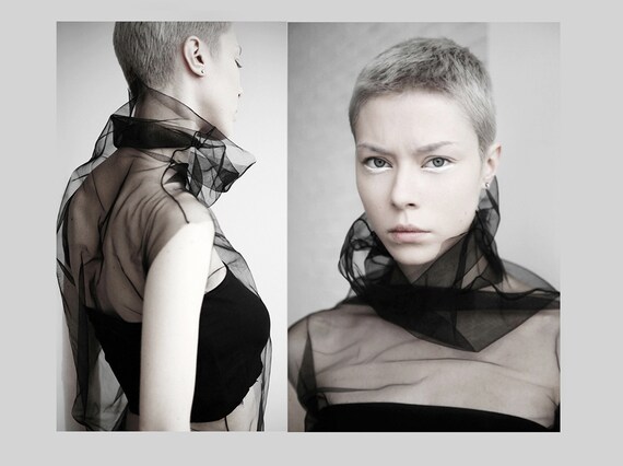 black sheer overlay top