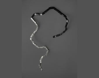 Brutalist artisan necklace. Avant Garde necklace. Geometrical 3d necklace. Contemporary jewellery.