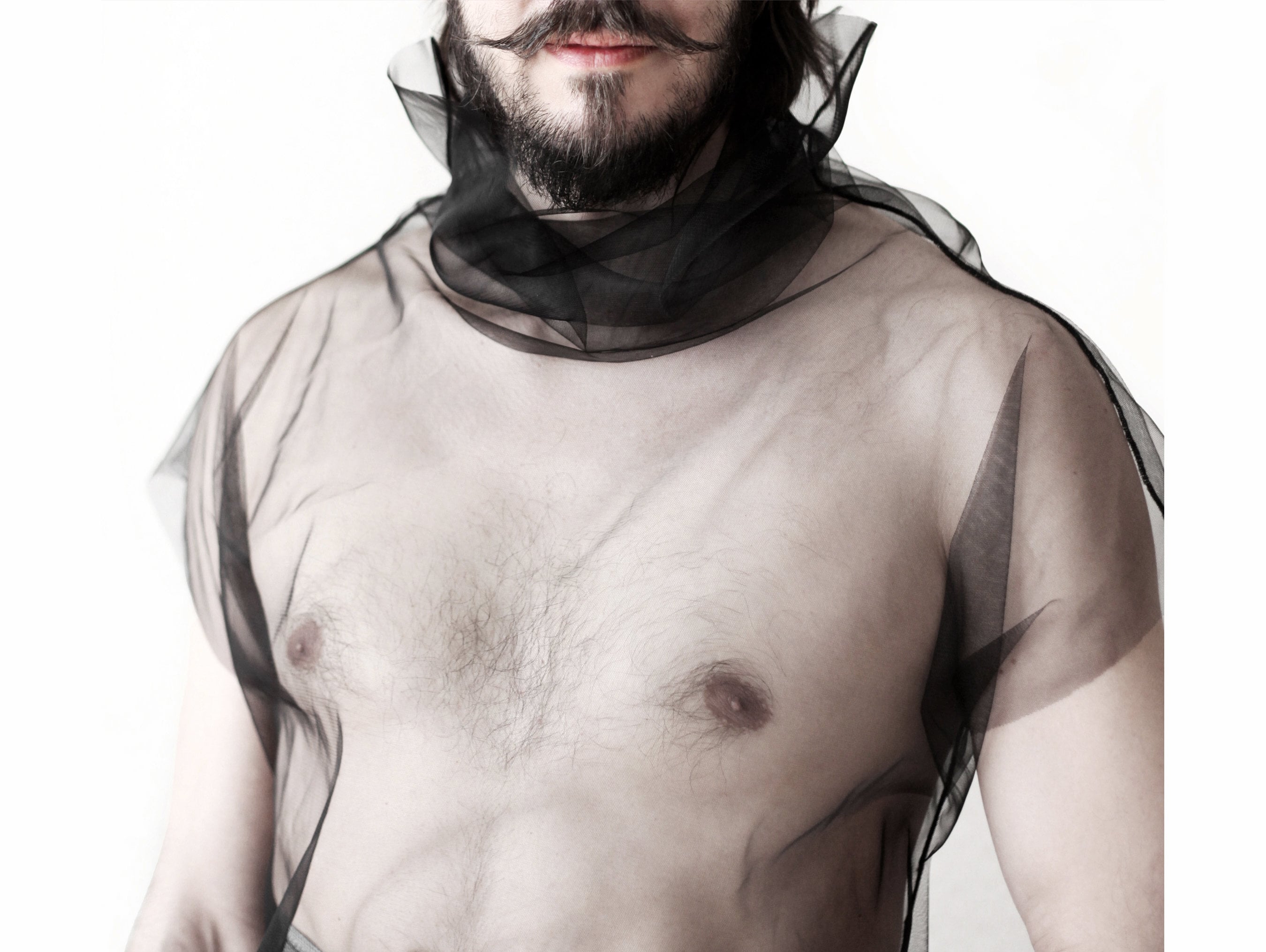 Men's Techwear Cyberpunk Clothing Futuristic Clothing Mesh Shirt Fishnet  Top Men's Sheer Shirt Gay Rave Wear Transparent Mesh Turtleneck Top 