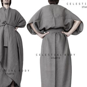 Men's Japanese Avant-garde linen kimono duster. Kimono robe for men. Kimono jacket. Kimono cardigan