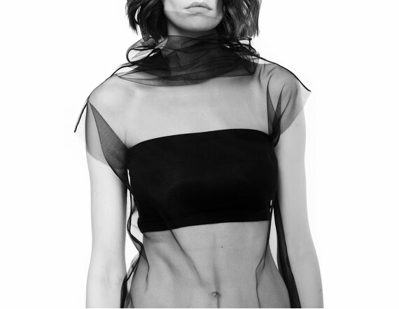 Futuristic Cyberpunk Sheer Turtleneck Top Black See Through - Etsy