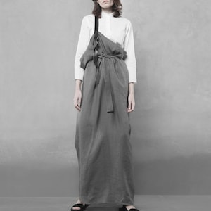 Linen pinafore skirt