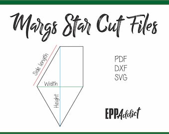60 Degree Margs Star Cut Files for English Paper Piecing | SVG | DXF | Cricut | Silhouette | Patchwork | Quilting | EPP Addict