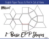 1 quot Print at Home Basic Shapes for English Paper Piecing EPP Pieces Dowloadable Download Templates Printable A4 Letter