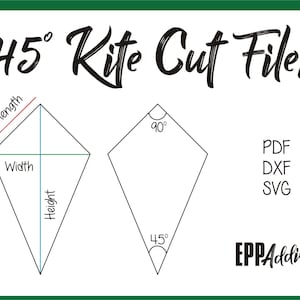 45 Degree Kite Cut Files for English Paper Piecing | SVG | DXF | Cricut | Silhouette | Quilting | EPP Addict
