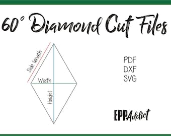 60 Degree Diamond Cut Files for English Paper Piecing | 6 point star | SVG | DXF | Cricut | Silhouette | Patchwork | Quilting | EPP Addict