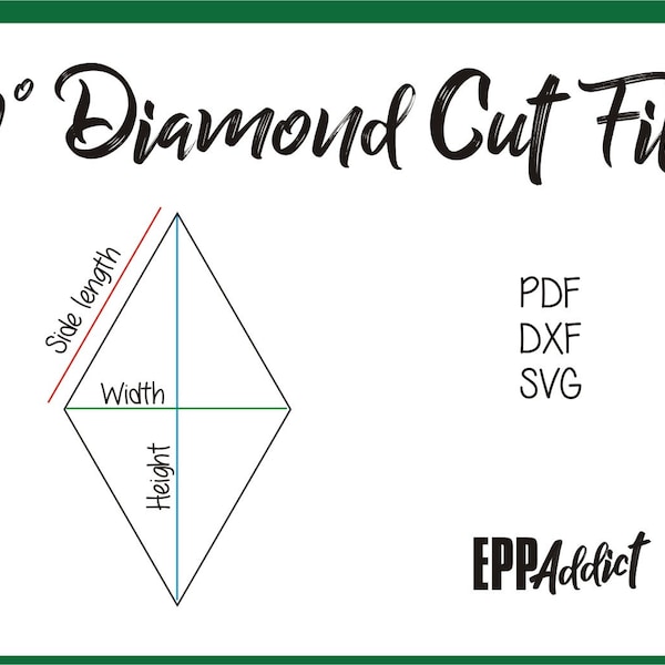 60 Degree Diamond Cut Files for English Paper Piecing | 6 point star | SVG | DXF | Cricut | Silhouette | Patchwork | Quilting | EPP Addict