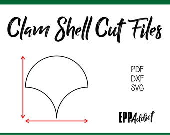 Arquivos de corte de concha de molusco para remendos de papel inglês | SVG | DXF | Cricut | Silhueta | Retalhos | Acolchoado | Viciado em EPP