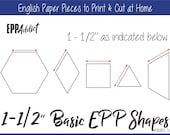 1.5 quot Print at Home Basic Shapes for English Paper Piecing EPP Pieces Dowloadable Download Templates Printable A4 Letter