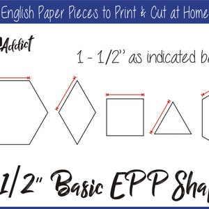 1,5" Imprimir em casa formas básicas para peças de papel em inglês | EPP | Peças | Para download | Download | Modelos | Para impressão | A4 e carta