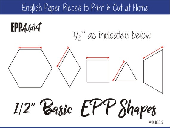 2 Printable Basic Shapes for English Paper Piecing EPP Pieces